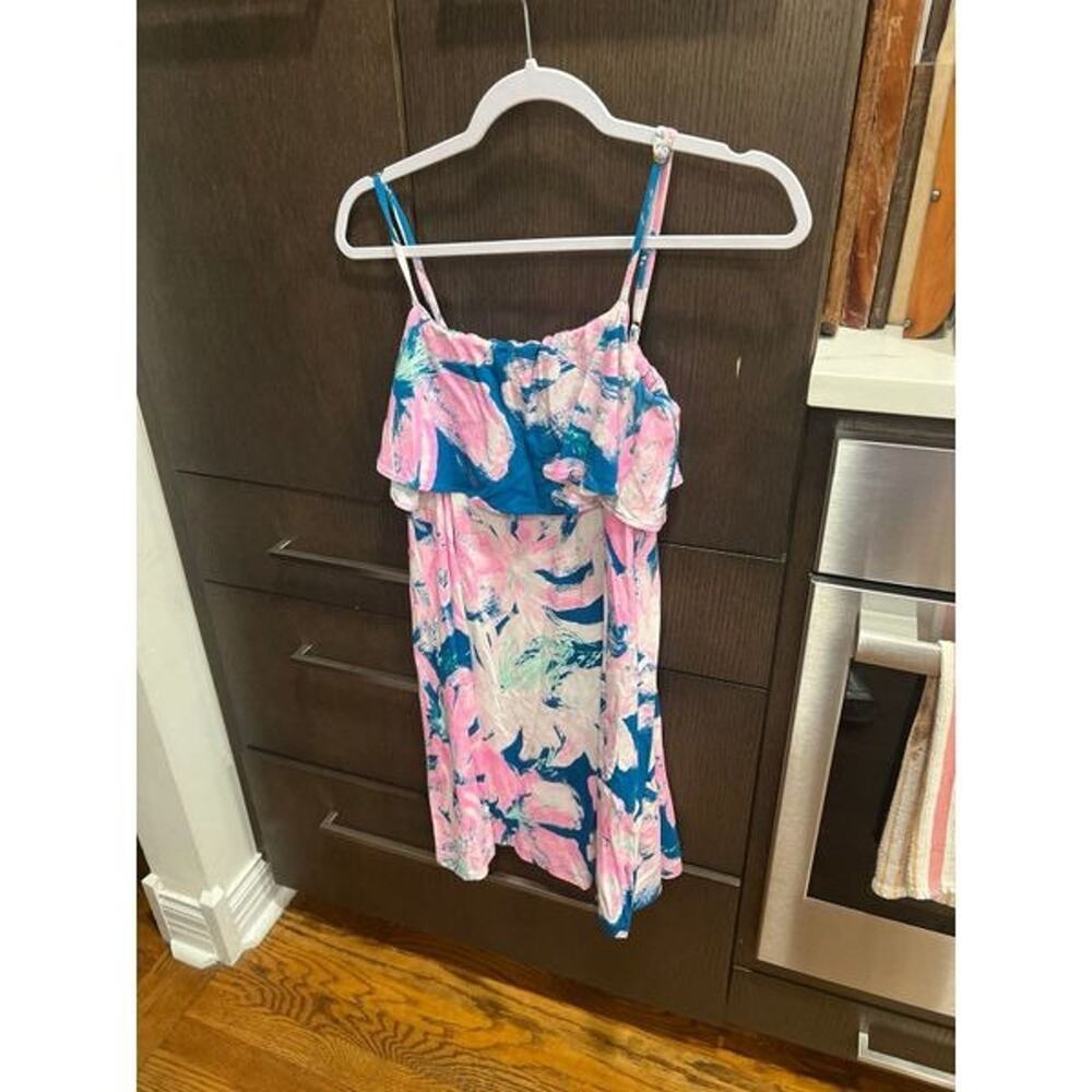 NWT Lilly Pulitzer Annastasha Dress Pink Green Floral Spaghetti Strap Size small